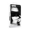 Ouch! Black & White Satin Curvy Eye Mask With Elastic Straps Black