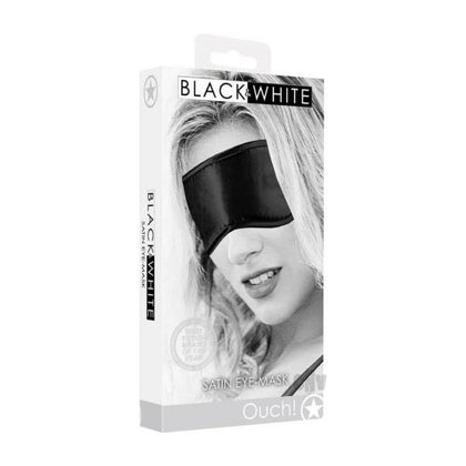 Ouch! Black & White Satin Eye Mask Black