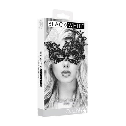 Ouch! Black & White Lace Eye Mask Royal Black