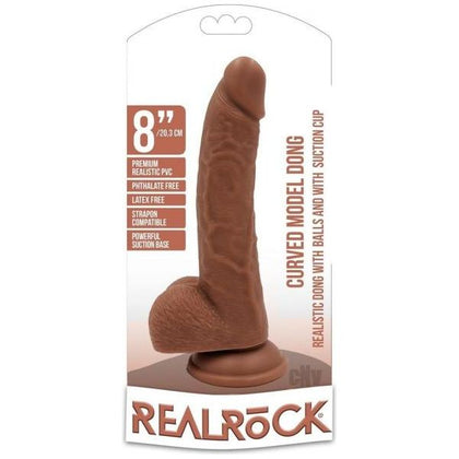 Realrock Curved Dildo W/balls 8 Tan