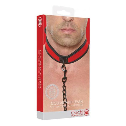 Ouch Neoprene Collar W/leash Red