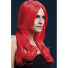 Smiffy Fever Wig Khloe Red 26 inches Long Wave Center Part