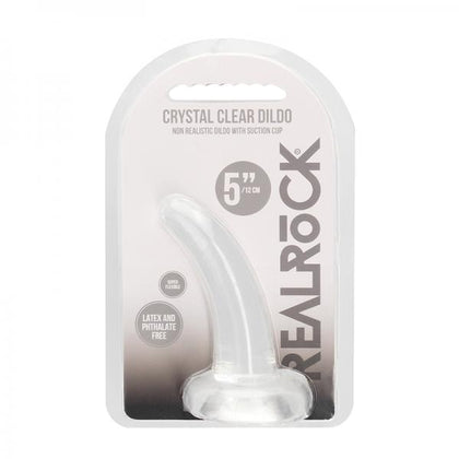 Realrock Crystal Clear Non-realistic Dildo With Suction Cup 4.5 In. Translucent