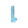 Realrock Crystal Clear Realistic Dildo With Balls 6 In. Blue