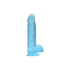 Realrock Crystal Clear Realistic Dildo With Balls 6 In. Blue