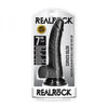 Realrock Curved Realistic Dildo With Balls And Suction Cup 7 In. Dark