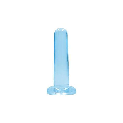 Realrock Crystal Clear Non-realistic Dildo With Suction Cup 5.3 In.  Blue