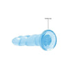 Realrock Crystal Clear Non-realistic Dildo With Suction Cup 7 In. Blue