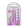 Realrock Crystal Clear Non-realistic Dildo With Suction Cup 5.3 In. Purple