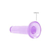 Realrock Crystal Clear Non-realistic Dildo With Suction Cup 5.3 In. Purple