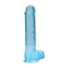 Realrock 9in Realistic Dildo W/ Balls Blue