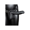 Ouch! Ribbed Hollow Strap-on With Balls 8 In. Black