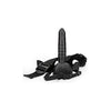 Ouch! Ribbed Hollow Strap-on With Balls 8 In. Black