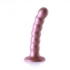 Shots Ouch! Beaded Silicone 5 In. G-spot Dildo Rose Gold