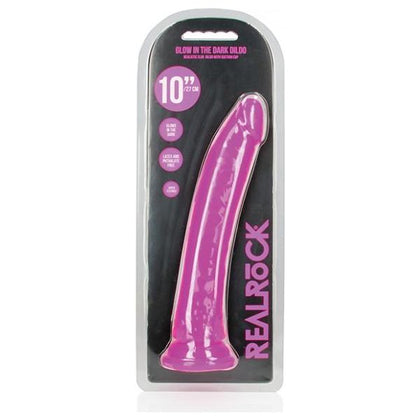 Realrock Glow In The Dark Slim 10 In. Dildo Neon Purple