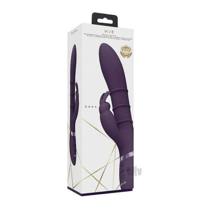 Vive Sora Rechargeable Silicone G-spot Rabbit Vibrator With Up & Down Stimulating Rings Purple