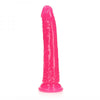 Realrock Glow In The Dark Slim 8 In. Dildo Neon Pink