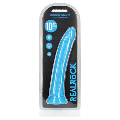 Realrock Glow In The Dark Slim 10 In. Dildo Neon Blue