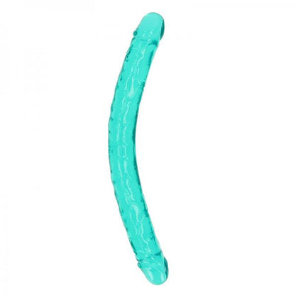 Realrock Crystal Clear Double Dong 18 In. Dual-ended Dildo Turquoise