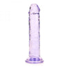 Realrock Crystal Clear Straight 6 In. Dildo Without Balls Purple