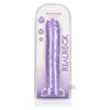 Realrock Crystal Clear Straight 11 In. Dildo Without Balls Purple