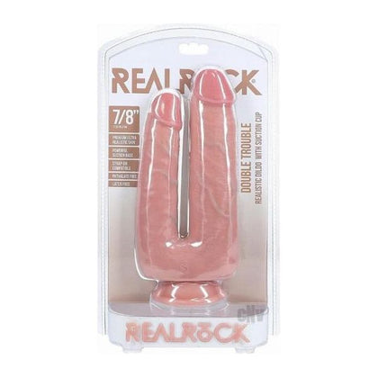 Realrock Double Trouble 7 In. / 8 In. Dildo Beige