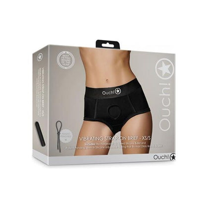 Shots Ouch Vibrating Strap On Brief - Black Xs/s