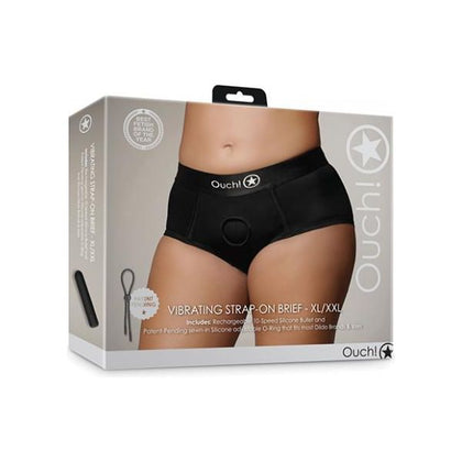 Shots Ouch Vibrating Strap On Brief - Black Xl/xxl