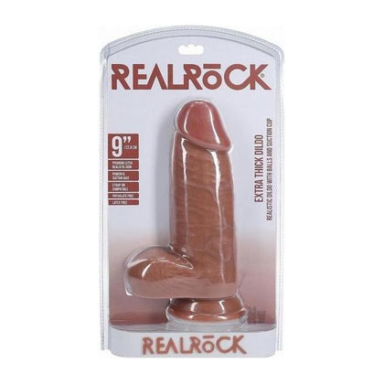 Realrock Extra Thick 9 In. Dildo With Balls Tan