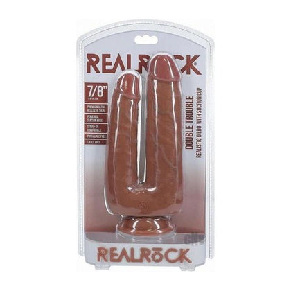 Realrock Double Trouble 7 In. / 8 In. Dildo Tan