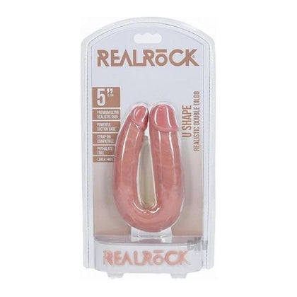 Realrock 5 In. U-shaped Double Dildo Beige