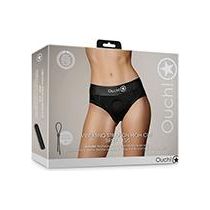 Shots Ouch Vibrating Strap On High-cut Brief - Black Xs/s