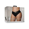 Shots Ouch Vibrating Strap On Thong W/removable Rear Straps - Black Xl/xxl