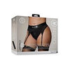 Shots Ouch Vibrating Strap On Thong W/adjustable Garters - Black Xl/xxl