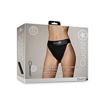 Shots Ouch Vibrating Strap On Panty Harness W/open Back - Black Xs/s