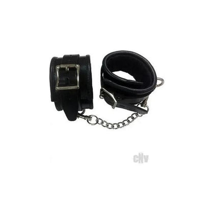 Padded Leather Wrist Cuffs Black