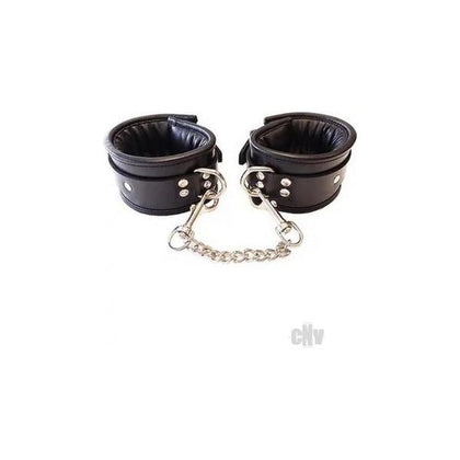 Padded Leather Ankle Cuffs Black