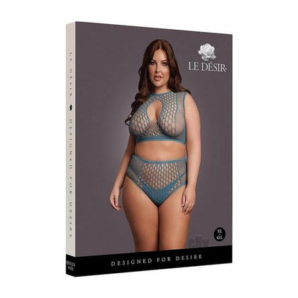 Le Desir Duo Net Key-hole Bra Set Ocean Deep Queen Size