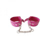 Plain Leather Wrist Cuffs - PINK