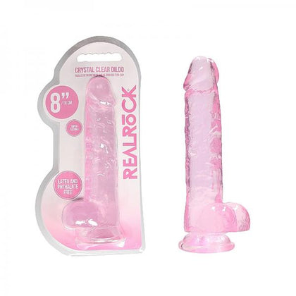 Shots RealRock Realistic Crystal Clear 8 Dildo w/Balls - Pink