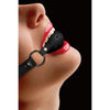 Shots Ouch Ball Gag w/Leather Straps - Black