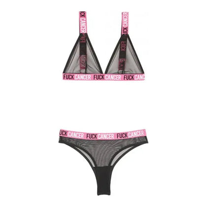 Vibes F*ck Cancer Bralette & Cheeky Panty Black L/XL