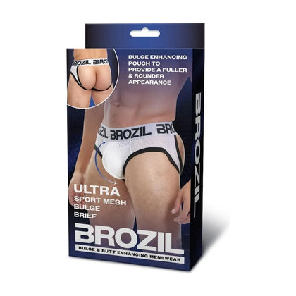 Brozil Open Back Mesh Brief S/m Wht