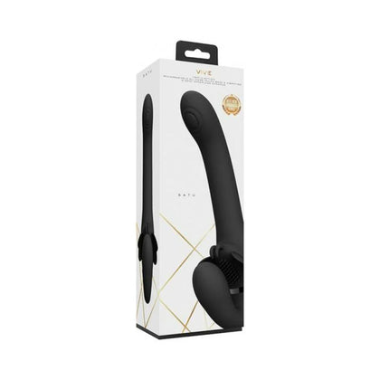 Vive - Satu Rechargeable Pulse-wave Triple-motor Silicone Strapless Strap-on - Black