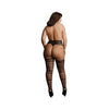 Shots Le Desir Suspender Striped Pantyhose Black Qs