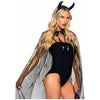 Sheer Glitter Devil Cape Horns Os 2pc