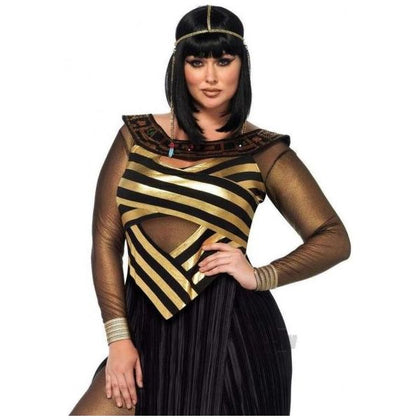 Nile Queen Dress 3pc 1x/2x Blk/gld