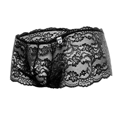 Rose Lace Boy Short Black S/M