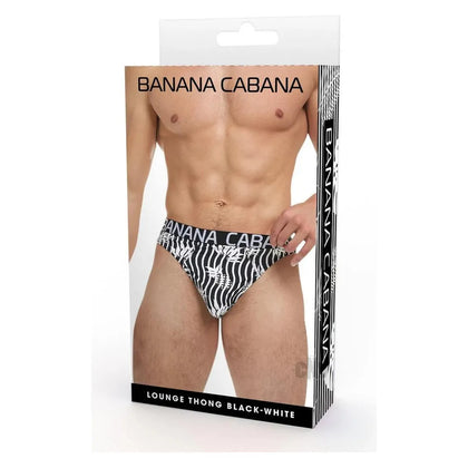 Banana Cabana Thong Md/lg Blk/wht