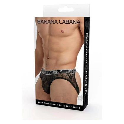 Banana Cabana Lace Night Open M/l Blk